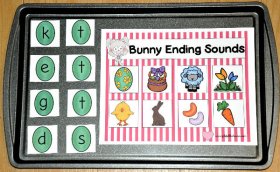 Bunny Ending Sounds Cookie Sheet Activity