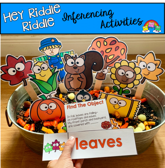 \"Hey Riddle Riddle\" Fall Riddles For The Sensory bin
