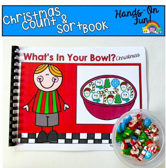 Christmas Mini-Erasers Count And Sort Book