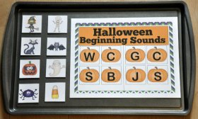 Halloween Beginning Sounds Clothespin Task