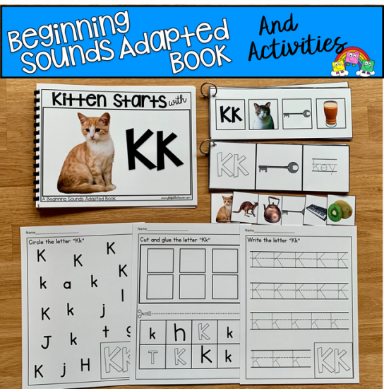 \"Kitten Starts With K\" Beginning Sounds Book And Activities