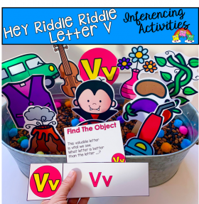 "Hey Riddle Riddle" Letter V Activities For The Sensory Bin
