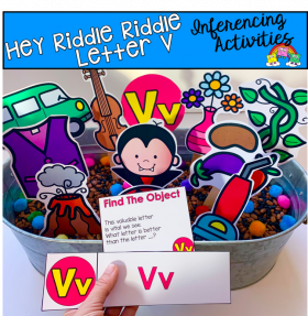 "Hey Riddle Riddle" Letter V Activities For The Sensory Bin