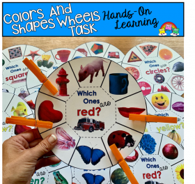 Colors And Shapes Wheels Task Cards