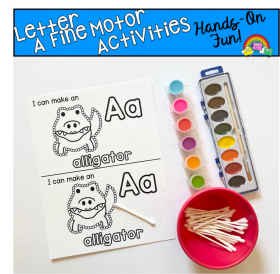 Letter A Fine Motor Q-Tip Painting