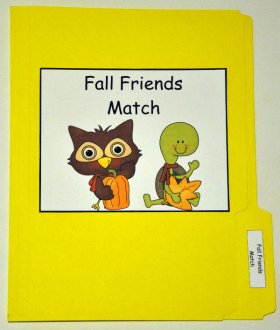 Fall Friends Match File Folder Game
