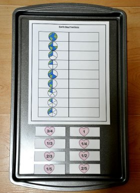 Earth Day Fractions Cookie Sheet Activity