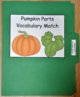 Pumpkin Parts Vocabulary Match Up File Folder Game