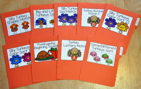 November Number Sense Skills File Folder Games