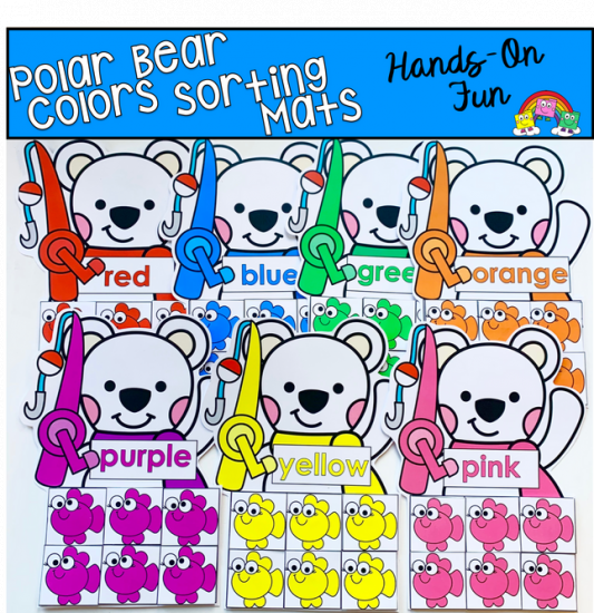 Polar Bears Colors Sorting Mats