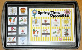 Spring Time Opposites Cookie Sheet Activity