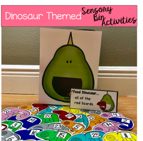 Sensory Bin Activities: Feed Dinosaur