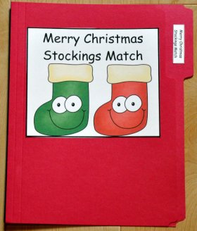 Merry Christmas Stocking Match File Folder Game