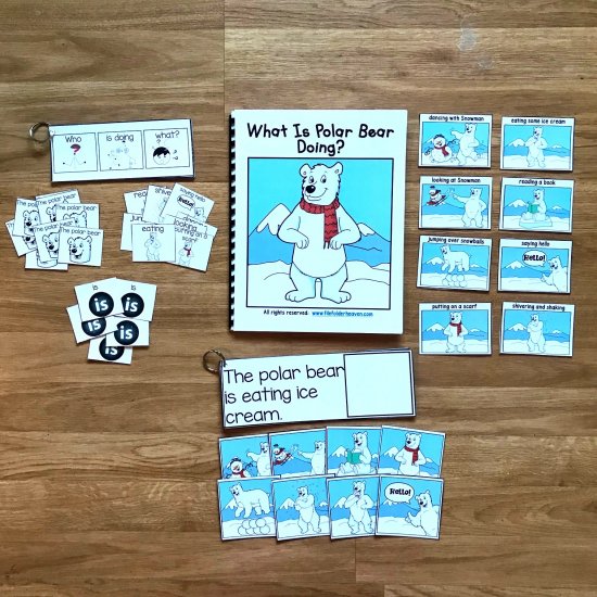 Polar Bear Sentence Builder Book: \"What Is Polar Bear Doing?\"