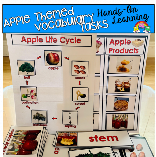 Apple Themed Vocabulary Tasks (w/Real Photos)