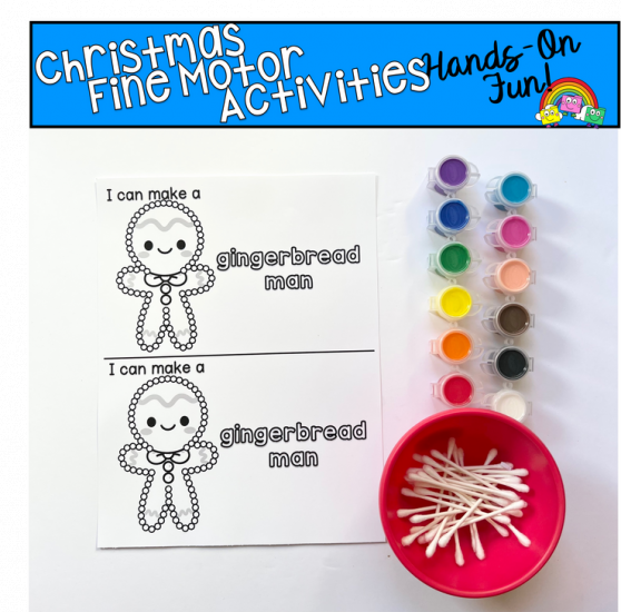 Christmas Fine Motor Q-Tip Painting