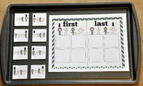 Halloween First and Last Sort Cookie Sheet Activity