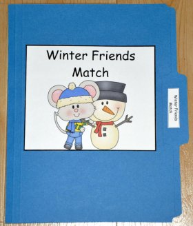 Winter Friends Match File Folder Game