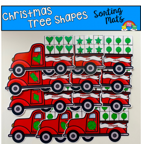 Christmas Tree Shapes Sorting Mats