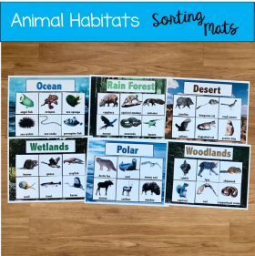 Animal Habitats Sorting Mats (w/Real Photos)