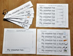 Snowmen Fluency Flipstrips Activities