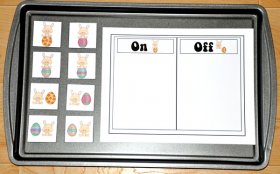 On and Off the Easter Egg Cookie Sheet Activity