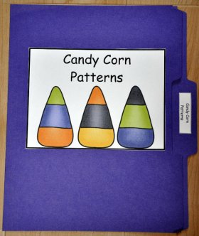 Candy Corn Patterns File Folder Game