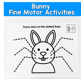 Tracing And Cutting Lines, Bunny Themed Fine Motor Activities