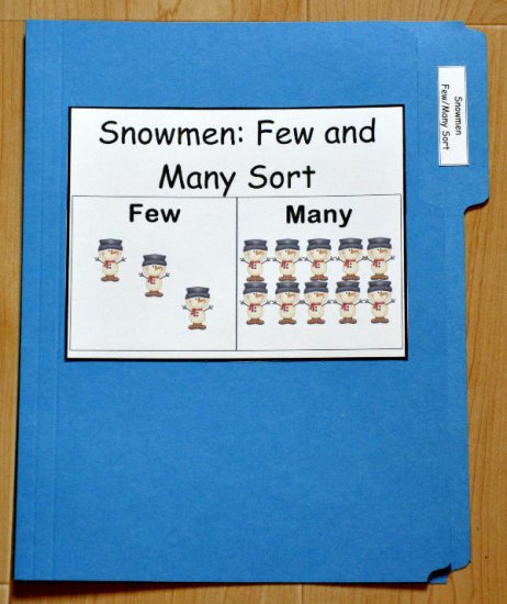 Snowmen: Few and Many Sort File Folder Game