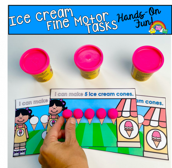 Ice Cream Fine Motor Tasks