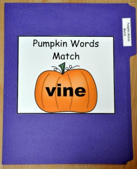 Pumpkin Words Match File Folder Game