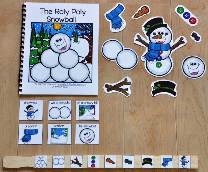 \"The Roly-Poly Snowball\" Adapted Book (w/Wh-Questions)