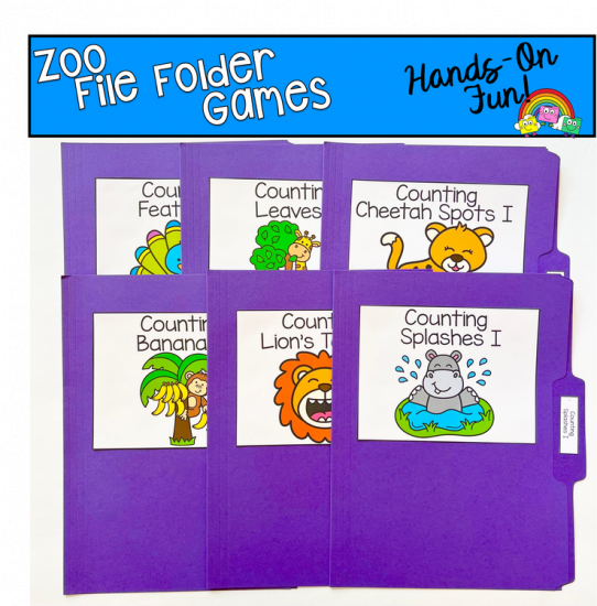 Zoo Counting File Folder Games