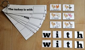 "The Turkey is With" Sight Word Flip Strips