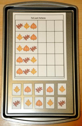 Fall Leaf Patterns Cookie Sheet Activity