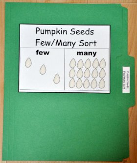 Pumpkin Seeds: Few/Many Sort File Folder Game