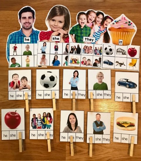 Pronouns Sorting Mats (w/Real Photos) - Click Image to Close