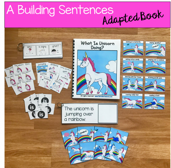 Unicorn Sentence Builder Book: \"What Is Unicorn Doing?\"