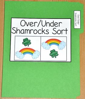 Shamrocks Over and Under Sort File Folder Game