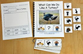 Sentence Builder Adapted Book--"What Can We Like a Turkey?"