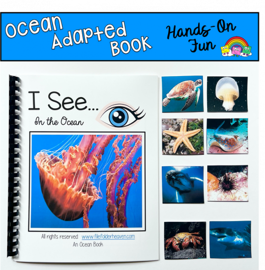 \"I See\" In the Ocean Adapted Book (w/Real Photos)