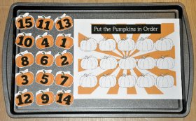 Pumpkin Number Sequence Cookie Sheet Activity
