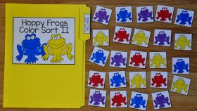 Hoppy Frogs Color Sort 1 File Folder Game