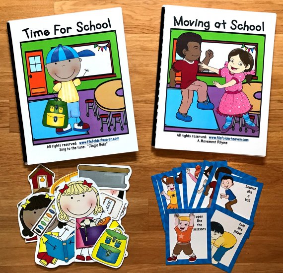 \"Time for School!\" Adapted Song Book w/ \"Moving At School\"