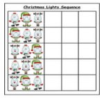 Four Column Christmas Light Sorting Task