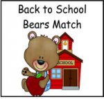 Back to School Bears Match File Folder Game