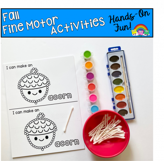 Fall Fine Motor Q-Tip Painting Activities