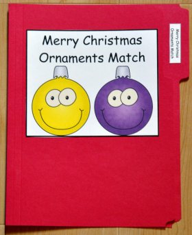 Merry Christmas Ornaments Match File Folder Game