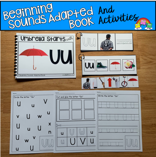 \"Umbrella Starts With U\" Beginning Sounds Book And Activities