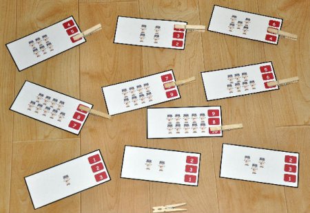 Counting Snowmen Clothespin Task